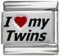 Italian Charms - Fits Nomination - Laser - I LOVE MY TWINS
